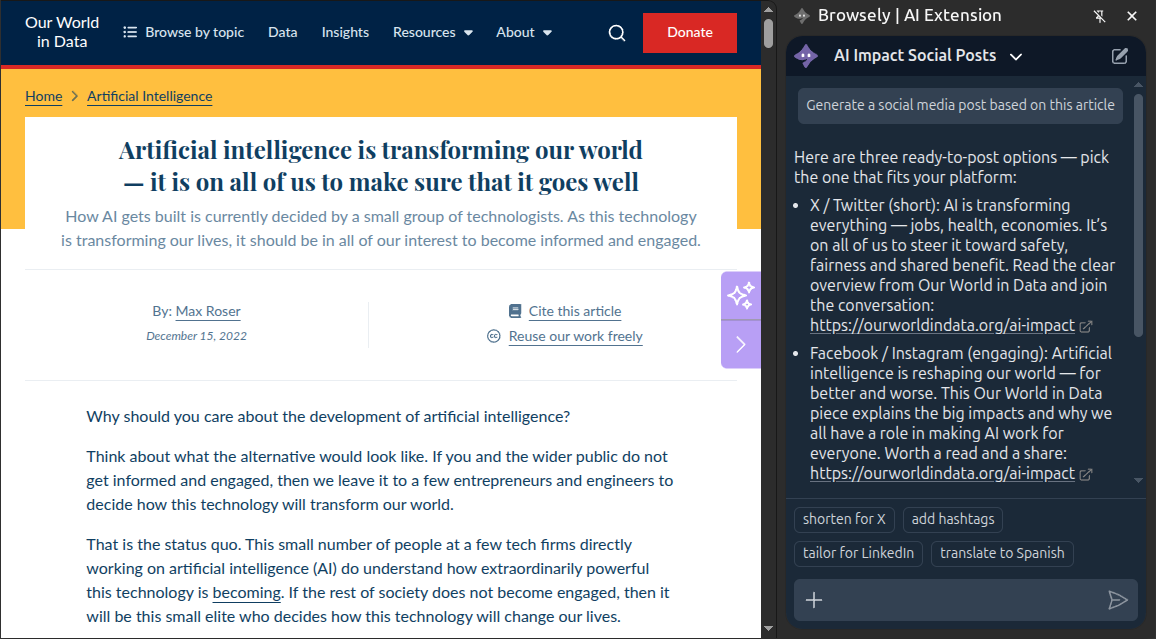 Announcing the Browsely AI Sidebar
